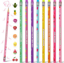 48 Pcs Scented Pencils for Kids Fun Wood HB Bulk with Erasers