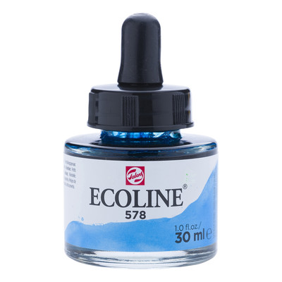 Ecoline Watercolor With Dropper 30 Ml Blue Sky (Cyan) | Talens