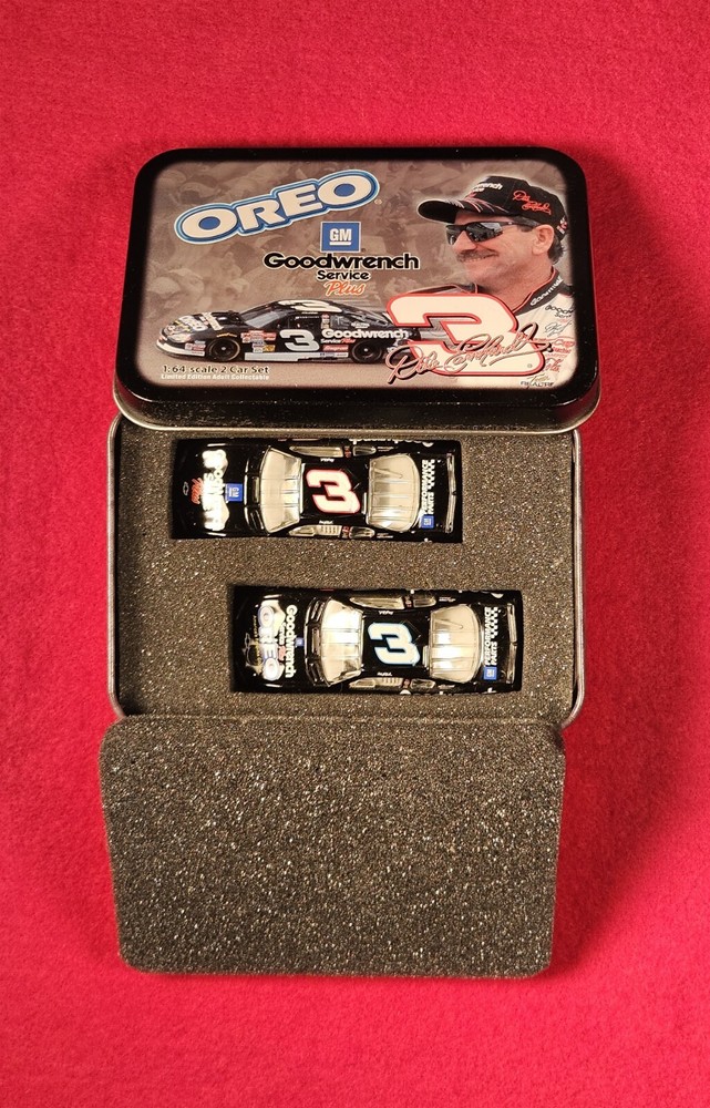 Dale Earnhardt #3 Goodwrench & Oreo 1:64 Scale Diecast 2 Car Set In Tin - NIB