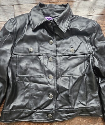 Vintage Rampage Jacket M Black Faux Leather Moto Grunge Y2k Fairy