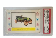 Cardo Trading Card 1958 Plane Train Ship Automobile Car PSA 8 Stanley Steamer 15
