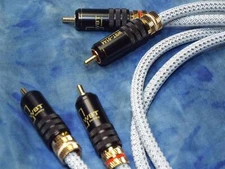 Maze Audio Reference RCA Patch Cables Interconnects 1.5m Locking White/Silver