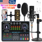 Podcast Equipment Bundle Condenser Microphone Audio Mixer Studio Recording Kit
