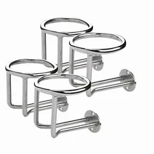 4Pcs Stainless Steel Ringlike Drink Cup Holder For Marine Boat Yacht Diameter 