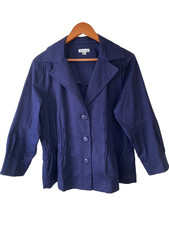 Joan Rivers Classic Cotton Jacket Women's Size 3 Xl Blue