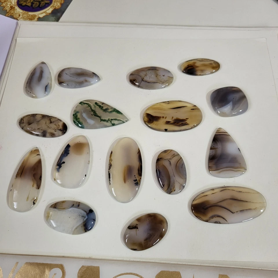 Gray Agate cabochon Gemstone Lot, Natural Agate loose gemstone mix shape - Image 4 of 4