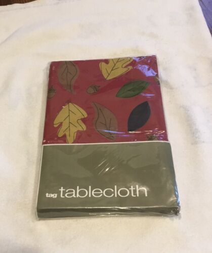 Tag Cotton Tablecloth  Falling Leaves Square 60" x 60" - Zdjęcie 1 z 4