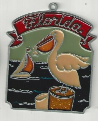 Florida Suncatcher or Ornament w/Suction cup (New Old Stock) 