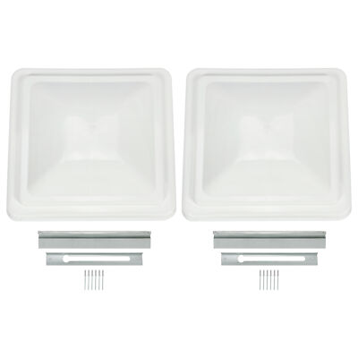 2 Pack RV Replacement Roof Vent Cover 14''X14'' White Camper (Trailer) Vent Cover