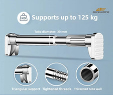 Heavy Duty Extendable Shower Curtain Rail Rod 70–280cm Telescopic Pole Bath Bar