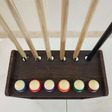 12 Hole Pool Cue Rack Stick Holder Floor Stand Billiard Cue Rack Wood Organizer