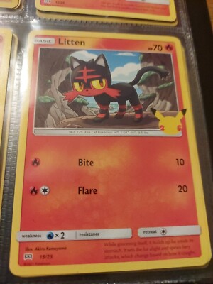 Pokemon TCG - Litten - 25th Anniversary- Macdonald's card - 15/25 - common