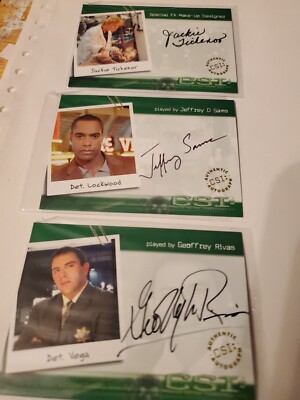 CSI Crime Scene Investigation Season 1  Autograph Cards CSI-A10 A12 A19 3 Cards!