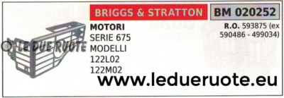 593875 Muffler Protection Briggs & Stratton Series 675 122L02 122M02