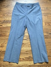 BROOKS BROTHERS Caroline Fit Dress Pants Womens Sz 12 Gray Striped Wool Stretch