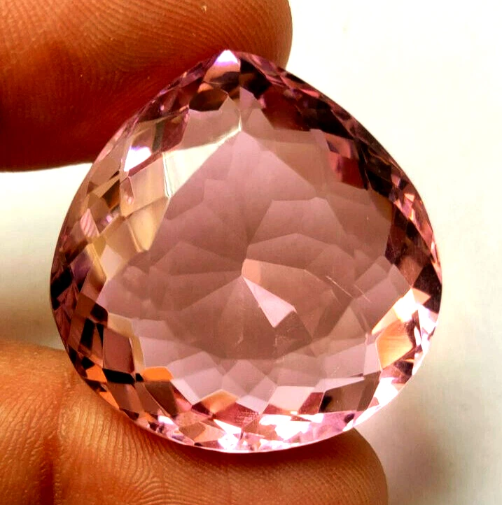 Large 89.50 Ct. Pink Kunzite Pear Faceted Cut Loose Gemstone Gift for Women - Image 2 of 4