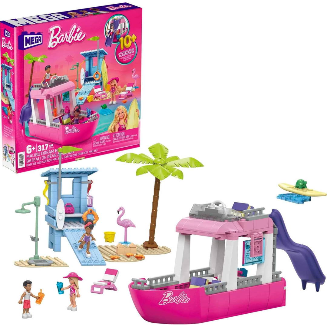 NEW MEGA Barbie Malibu Dream Boat, building toy 6+ 317 Pieces - Image 3