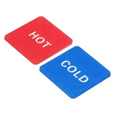 10pcs Self Stick Hot/Cold Water Label Acrylic Square Sticker Signs