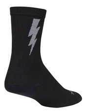 Socks - SockGuy - Zap Lighting Bolt Black L/XL 6" SGX Cycling/Running NEW