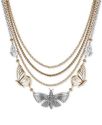 Lucky Brand Mid Length Layered Butterfly Necklace 190365318022 Ebay
