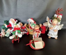 Annalee Christmas Dolls 7 Pose-able Santa Angel, Deer Mice & More 70’s-2011 Vgt.