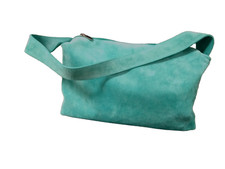 Nwt Tanner Turquoise Genuine Leather Zip Shoulder Bag Made In Italy W/dust Bag