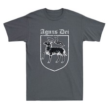 Agnus Dei Jesus Lamb of God Traditional Latin Mass Catholic Retro Men's T-Shirt