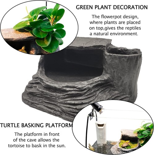Turtles/Reptile Basking Platform Reptile Habitat Hiding Cave Amphibians Climbing