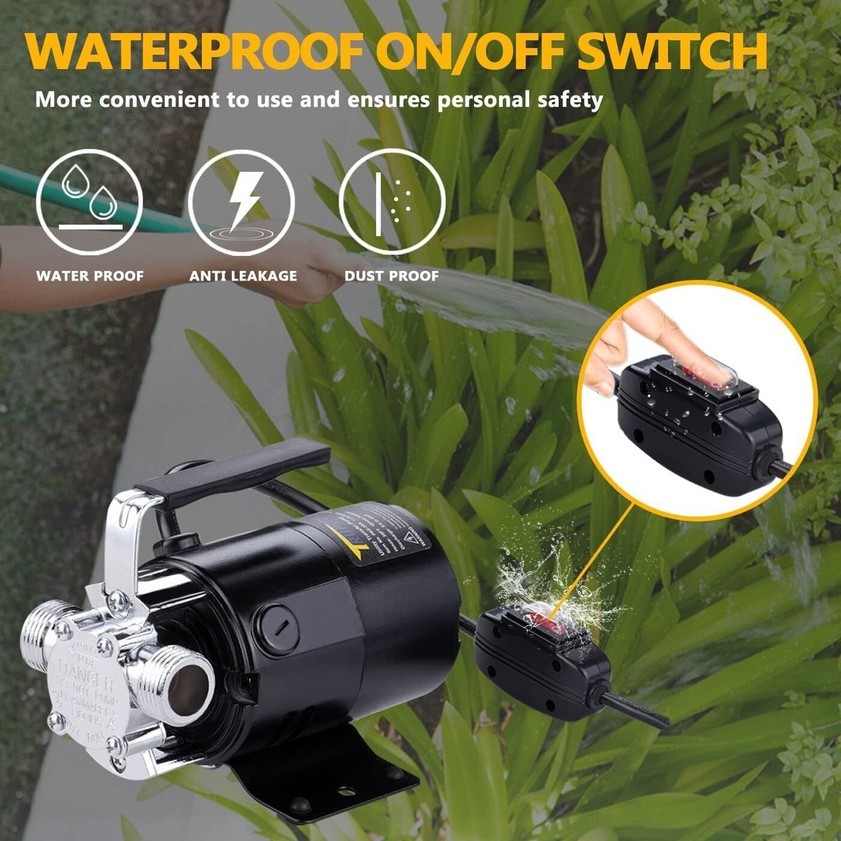 VIVOSUN 1/10HP 330 GPH 115V Electric Water Transfer Utility Pump With ON/OFF Switch And Water Hose Kit Wp 331 1 thumbnail image