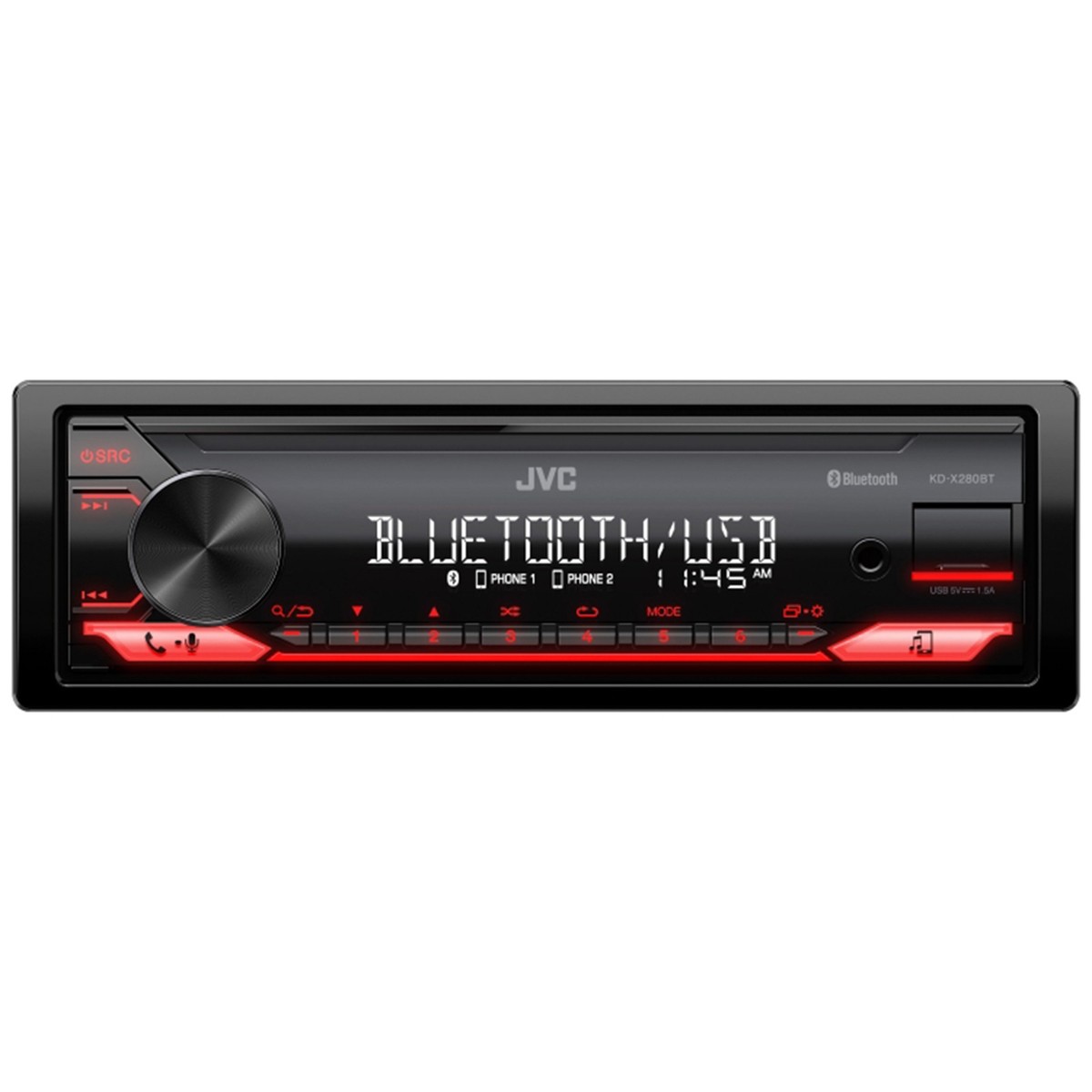 JVC KD-X280BT 1 DIN Bluetooth USB Stereo Receiver, Harley Stereo JVC KD-X280BT 1 DIN Bluetooth USB Stereo Receiver, Harley Stereo