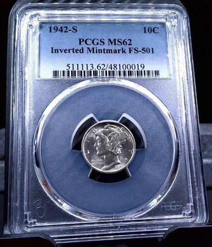 1942 S Mercury Dime 10c - PCGS MS62 - Ultra RARE IMM FS-501 - Great UNC Example!