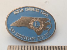 North Carolina Lions club 50th Anniversary 1922-1972 Lapel Pin