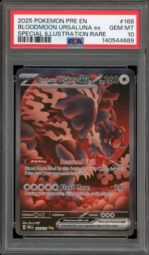 Pokemon Bloodmoon Ursaluna ex Prismatic Evolutions SIR #168 PSA 10 Gem Mint