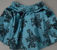 Wet Seal Womens Mini Skirt Green Black Floral Size Small Y2K Retro Circle