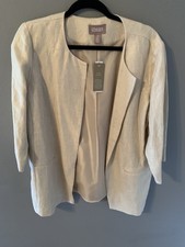 New With Tags Women  s Chico  s Linen Blazer/ Jacket Size 2