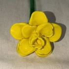 Vintage Murano Hand Blown 19” Long Stem With Yellow Glass Flower