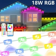 Permanent Outdoor Lights 50FT Eave Lamps 18W RGB W/APP Remote Control IP67 USA