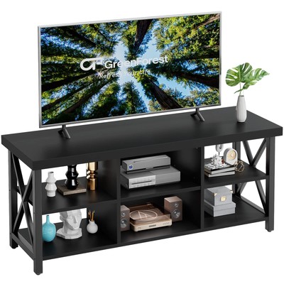 TV Stand for TV up to 65 inches, Entertainment Center with 6 Storage Cabinet ...