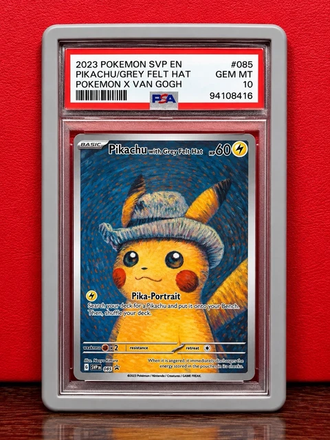 Pokémon Pikachu Grey Felt Hat SVP 085 Promo Holo English 2023 PSA 10