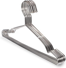 10 Pack Stainless Steel 15.75 Inches Clothes Hangers - Strong Heavy Duty, Ultra