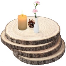 4 Pcs 12-14 Inches Large Wood Slices Natural Rounds for Centerpieces