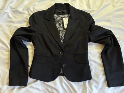 NWT Express Design Studio Women's Cropped Black Blazer Jacket Size 0 NEW $125