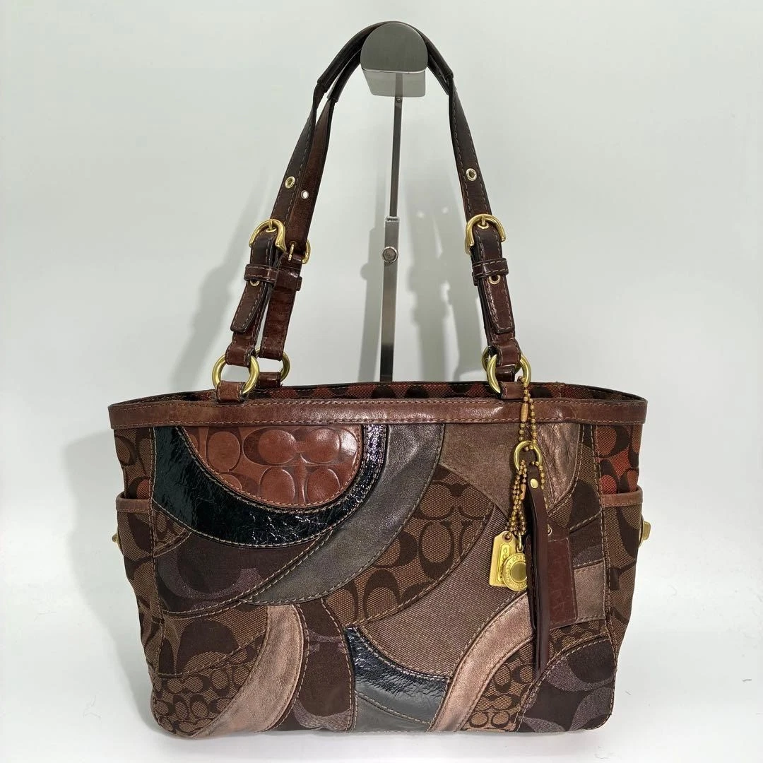 バッグ COACH Patchwork Tote Bag Signature Brown Coach Patchwork Tote Brown Bags & Handbags for Women for sale | eBay