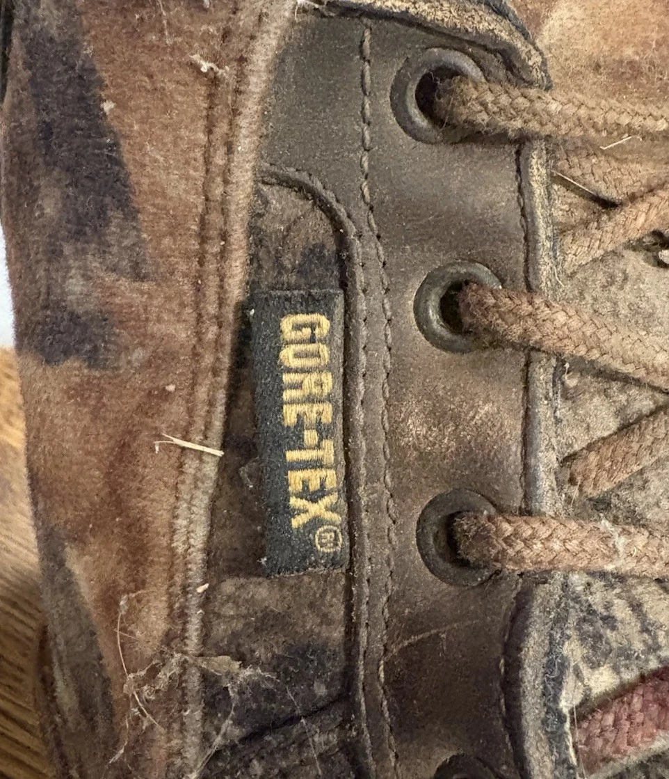 Rocky Size 10 EW Camo Gore Tex Workwear Hiking Boots Used Small Rip