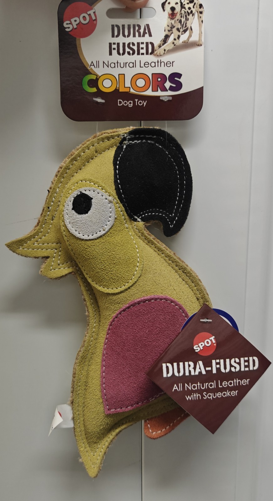 Spot Durafused Leather Parrot Dog Toy 8 Inch 