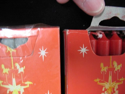 2 boxes Vintage CANDLES FOR ANGEL CHIMES AND CHRISTMAS TREE CANDLES Red White image 4