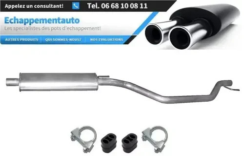 Échappement avec silencieux central pour Opel Signum 1.8 16V de 2003 à 2008 en acier aluminisé