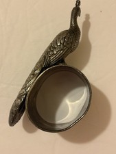 Meriden Silverplate PEACOCK  Napkin Ring # 151  Embossed  3-3/4&rdquo; Victorian