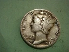 1934 P  Mercury Dime - Fine album filler condition , actual coin in photo