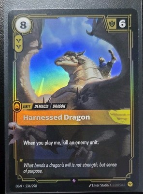 Riftbound League Of Legends Origins Foil Card OGN 234 Harnessed Dragon